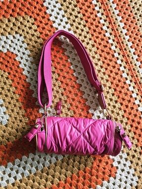 Juicy Couture Hot Pink Azalea Hollywood Hideaway Puffer Barrel Crossbody Bag